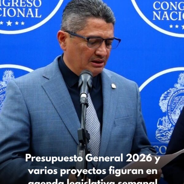 Presupuesto General 2026 y varios proyectos figuran en agenda legislativa semanal
